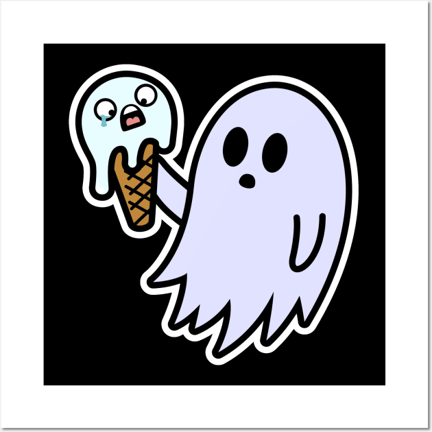 I scream | Ghost eats ice cream Wall Art by Malinda